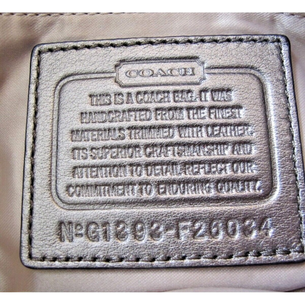 Coach Handbag Purse Taylor F26034 Satchel Pewter Gray Black Leather Tote - Picture 13 of 13